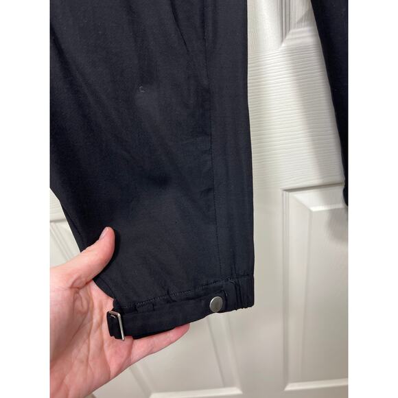 Helmut Lang Black Casual Jogger Pants Ankle Cuff Snap Detail Women's 8 Designer - Picture 3 of 10
